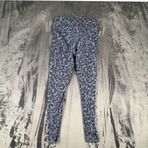 Lounge Leggings Womens Small Blue Leopard Print High Waisted Activewear Yoga